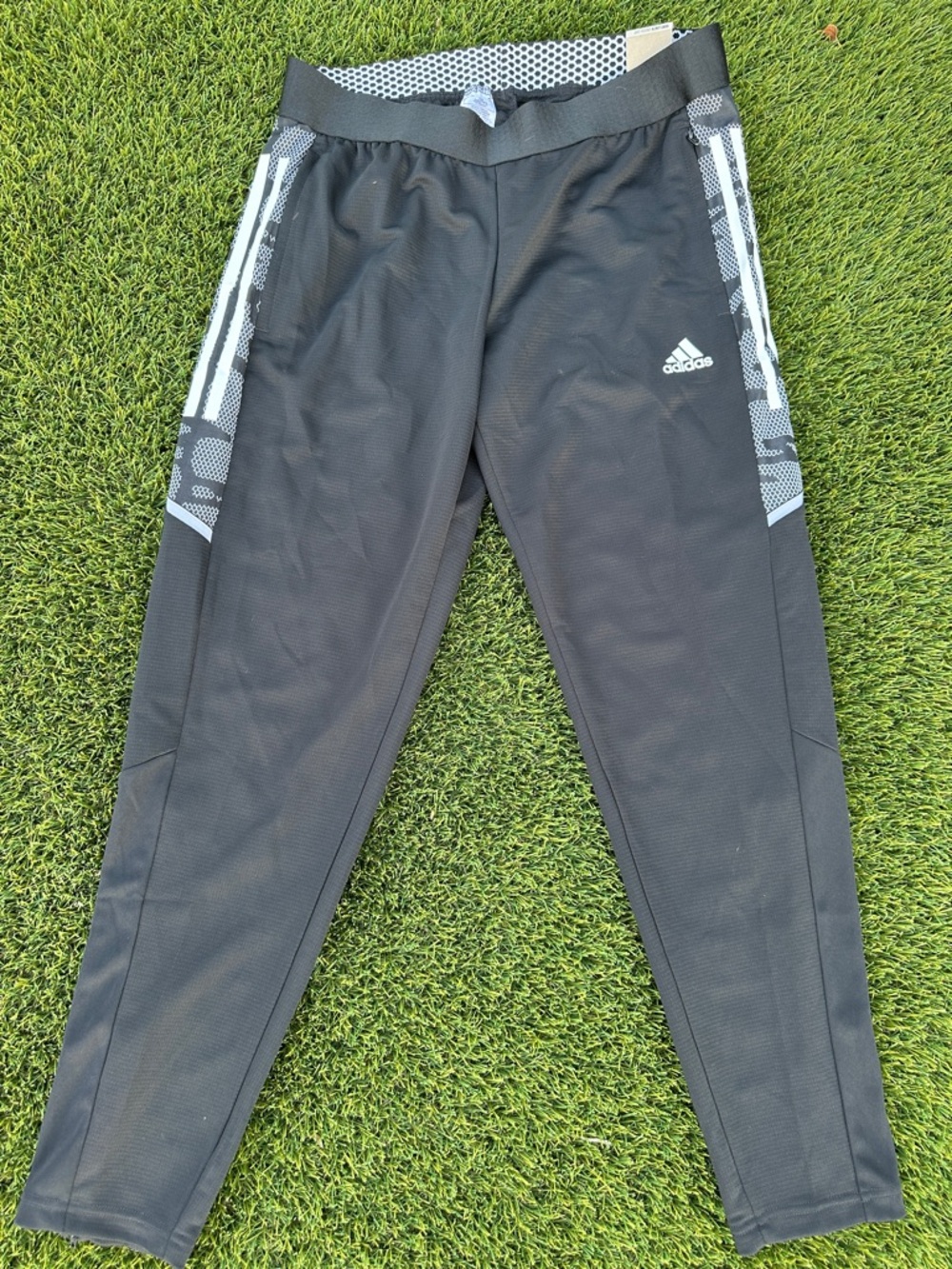 adidas Black Jogger Sweatpants with White Stripe Accents
